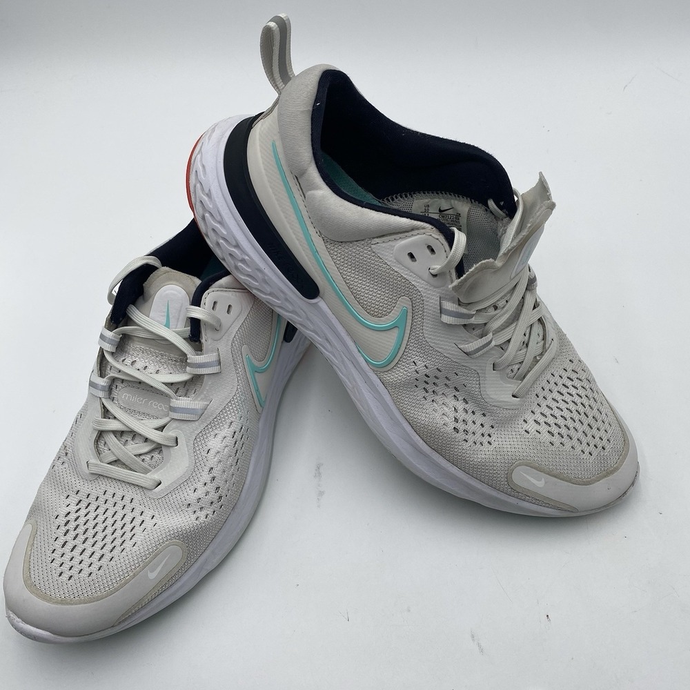 Nike Mens React Miller‎ 2 CW7121-004 White Running Shoes Sneakers Size 10 VGC